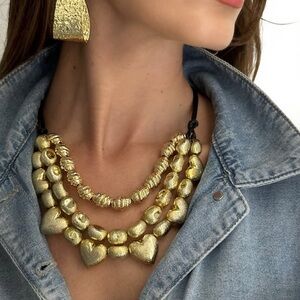 LAST 1 🔥 ZARA Style  Gold Heart Necklace | Elegant Statement